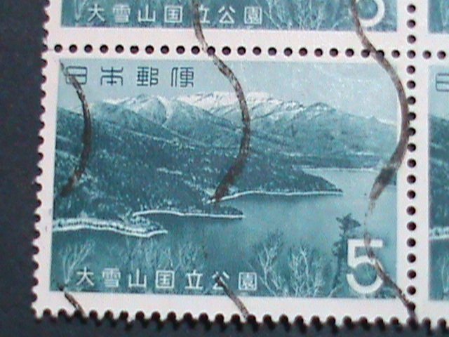 ​JAPAN STAMP-1963 SC# 797 LAKE SHIKARIBETSU HOKKAIDO -USED BLOCK OF 4-EST.-$4