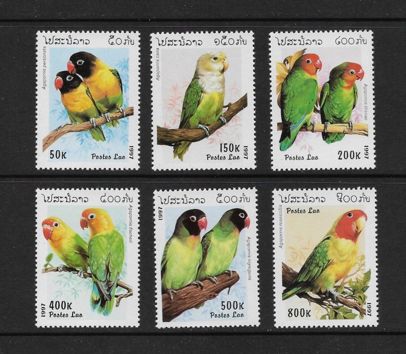 Laos MNH 1312-7 Parrots 1997