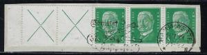 Germany Scott # 368 (3), 2x labels X + margin, used, se-tenant, opp, Mi# W27.3