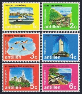 Neth Antilles 331-336, MNH. Mi 239-244. Queen Emma bridge, Flamingos,Ports, 1972