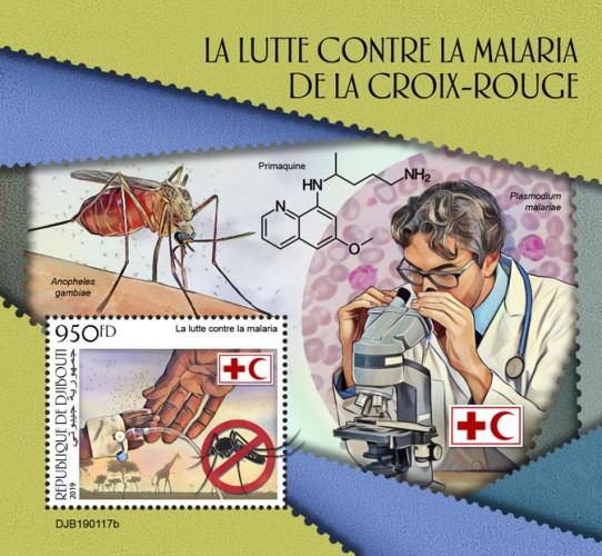 DJIBUTI - 2019 - Red Cross Fight Against Malaria - Perf Souv Sheet - MNH