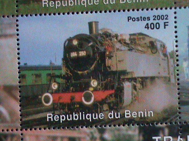 ​BENIN-STAMP-2002 CLASSIC TRAINS CTO- MNH STAMP SHEET RARE