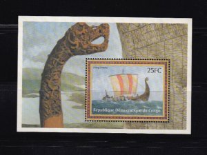 LI06 Congo 2001 History of Shipping mint mini sheet