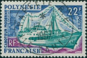 French Polynesia 1966 Sc#222,SG61 22f Coaster FU