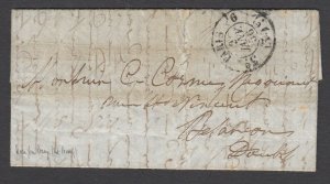 Malaya (Penang), 1855 Folded Letter to France (w/ Holcombe cert)