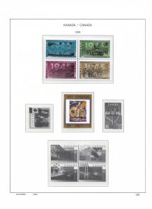 CANADA- 1995 TO 1999 COLLECTION ON SCHAUBEK HINGELESS PAGES- MINT NH