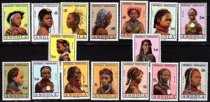 ANGOLA 1961 FOLKLORE Costumes Headdress. Complete, MNH