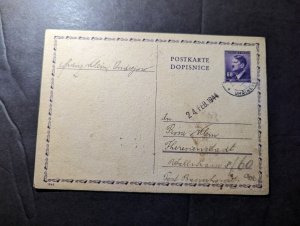 1944 Germany Bohemia and Moravia Postcard Cover to Theresienstadt Ghetto