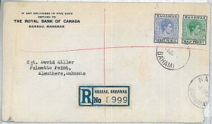 28619 - BAHAMAS -  POSTAL HISTORY -   Internal Mail REGISTERED COVER 1940's
