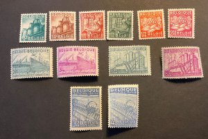 Belgium Sc# 374-385 Complete Set Mint Never Hinged MNH Industry