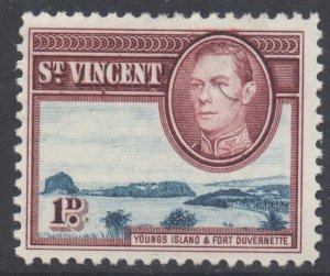 St. Vincent Scott 142 - SG150, 1938 George VI 1d MH*
