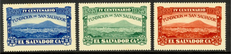 EL SALVADOR 1925 SAN SALVADOR Anniversary Set Sc 507-509 MH