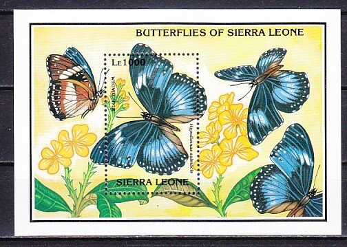 Sierra Leone, Scott cat. 1640. Blue Diadem Butterfly s/sheet. ^