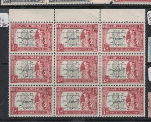 India Jaipur SG 74 Block of Nine (some Splitting At Top) MNH (2dxc)