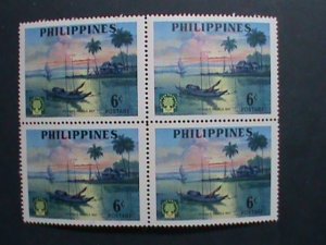 ​PHILIPPINES-1960-SC#817-8- WORLD REFUGEE YEAR -MNH BLOCKS- VERY FINE