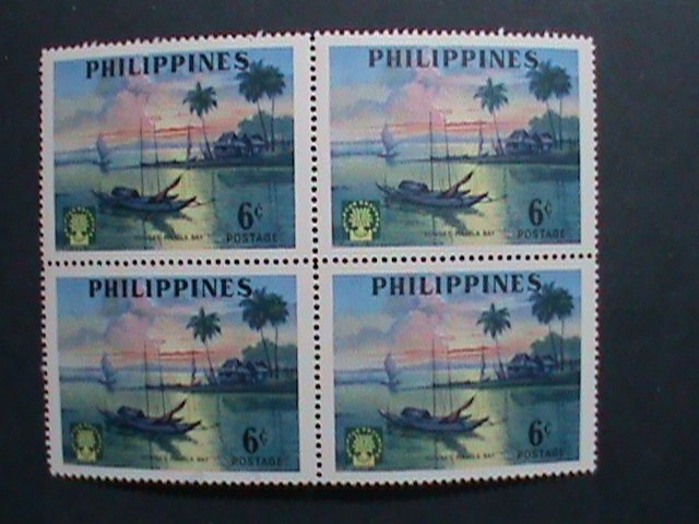 ​PHILIPPINES-1960-SC#817-8- WORLD REFUGEE YEAR -MNH BLOCKS- VERY FINE
