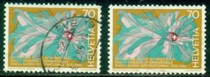 SWITZERLAND SCOTT # 758, SWISS RADIO, USED, 2 STAMPS, GREAT PRICE!