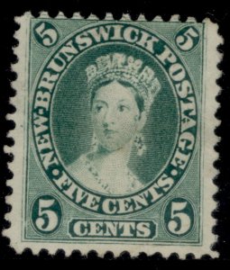 CANADA - New Brunswick QV SG15, 5c deep green, UNUSED. Cat £28.