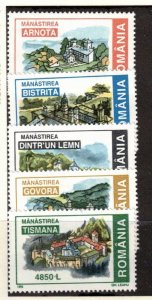 Romania Sc 4273-9 MNH Set of 1999 - Monasteries