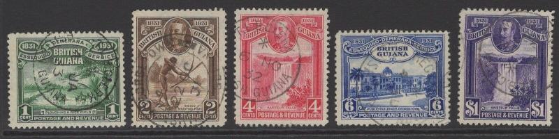 BRITISH GUIANA SG283/7 1931 CENTENARY OF COUNTY UNION FINE USED