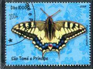 Sao Tome & Principe 8.08.2004 BUTTERFLIES 1 stamps Fine Used VF