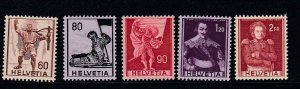 Switzerland # 271, 273-5, 278, Pictorial - Portraits, Mint Hinged, 1/3 Cat.