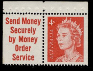 AUSTRALIA QEII SG385, 4c red, NH MINT. PRINTED LABEL