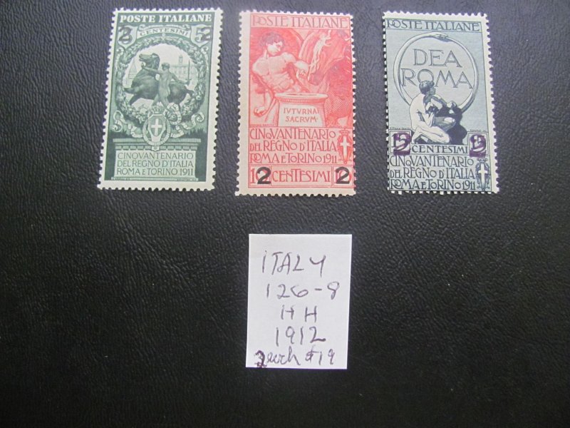 ITALY 1912 HH  SC 126-128 SET FINE  $19 (152) NEW EUROPEAN STAMPS