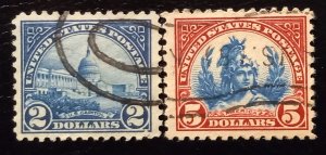 US #572-573 Used VF Cancelled Stamps