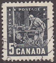 Canada 373 Underground Mining 5¢ 1957