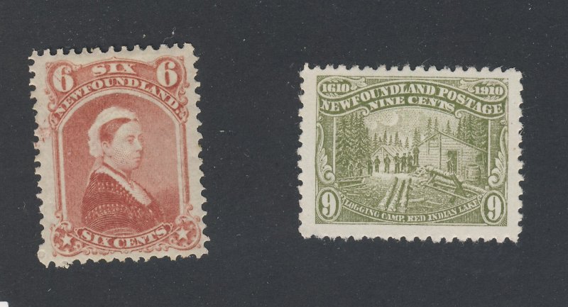 2x Newfoundland Mint Stamps; ##35-6c VF & #94-9c F/VF Guide Value = $130.00