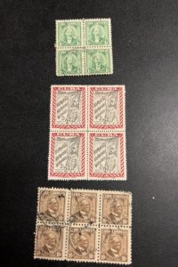 Cuba lot of blocks of 4 and 6 mint and used