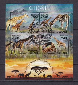 Togo 2013 Girafe Stamps Sheet Used/CTO