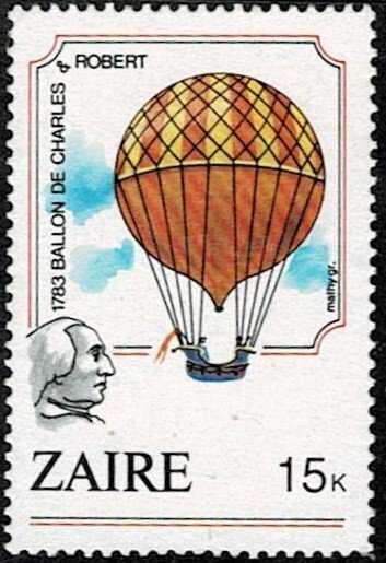 Zaire 1984  Manned Flight Hotair Balloons MNG