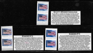 Unlisted in Scott 2022 (2) #5343(CF?)s WITH Genuine AND Descriptive Tabs--MNH