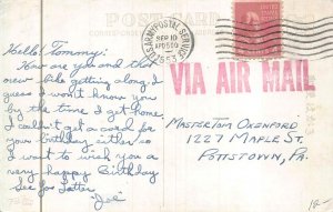 YOKOHOMO HARBOR JAPAN APO 500 TO PENNSYLVANIA USA PREXY STAMP POSTCARD 1953