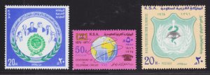 Saudi Arabia Sc 721-723 MNH. 1976 issues, 3 complete sets, VF
