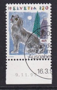 Switzerland  #876 cancelled 1993  animals 120c  dog