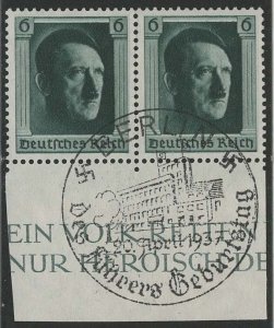 Germany Reich Scott # B102, used, pair, opp, special cancellation