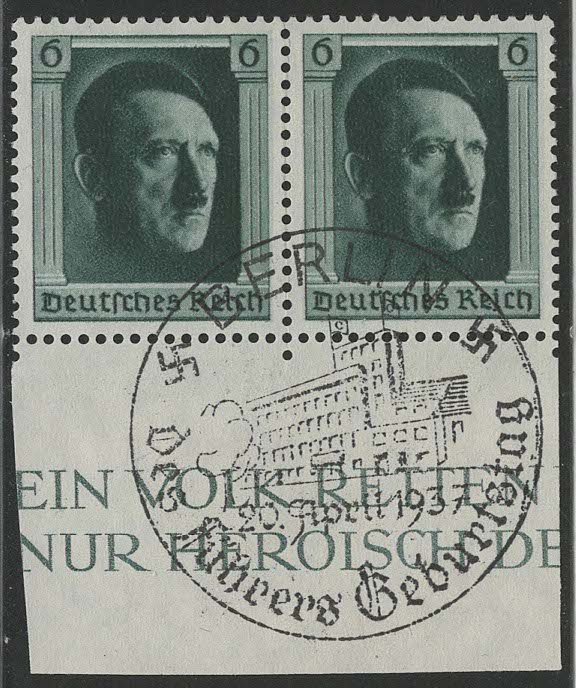 Germany Reich Scott # B102, used, pair, opp, special cancellation
