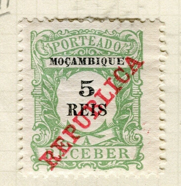 PORTUGUESE MOZAMBIQUE; 1911 REPUBLICA Postage Due Mint hinged 5r. value