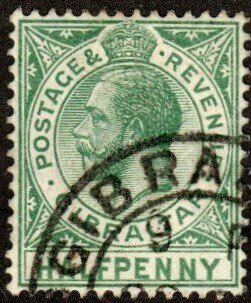 Gibraltar 66 - Used - 1/2p George V (wmk 3) (1912) (cv $0.60)