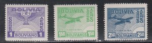 Bolivia # C97-99, Condor Airplane, Mint NH, 1/3 Cat.