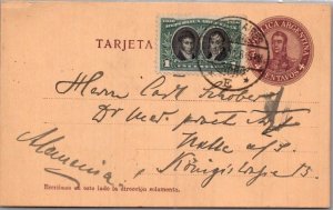 SCHALLSTAMPS ARGENTINA POSTAL HISTORY POSTCARD STATIONERY ADDR GERMANY YR'1910