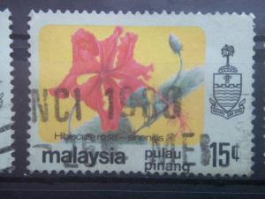 PENANG, 1979, used 15c, Flowers, Scott 85