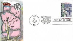 1962 FDC, #1192, 4c Arizona Statehood 50th, Overseas Mailer