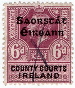 (I.B) George V Revenue : County Courts Ireland 6d (Free State OP)