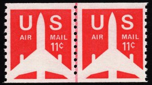 US C82 MNH VF 11 Cent Airmail Jet Line Pair