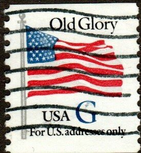 United States 2890 - Used - (32c) (G) Old Glory (blue G, coil) (1995)