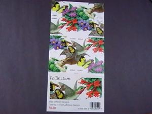 U.S.# 4153-4156(4156d)-MINT/NH-BOOKLET PANE OF 20--POLLINATION-- FLOWERS--2007